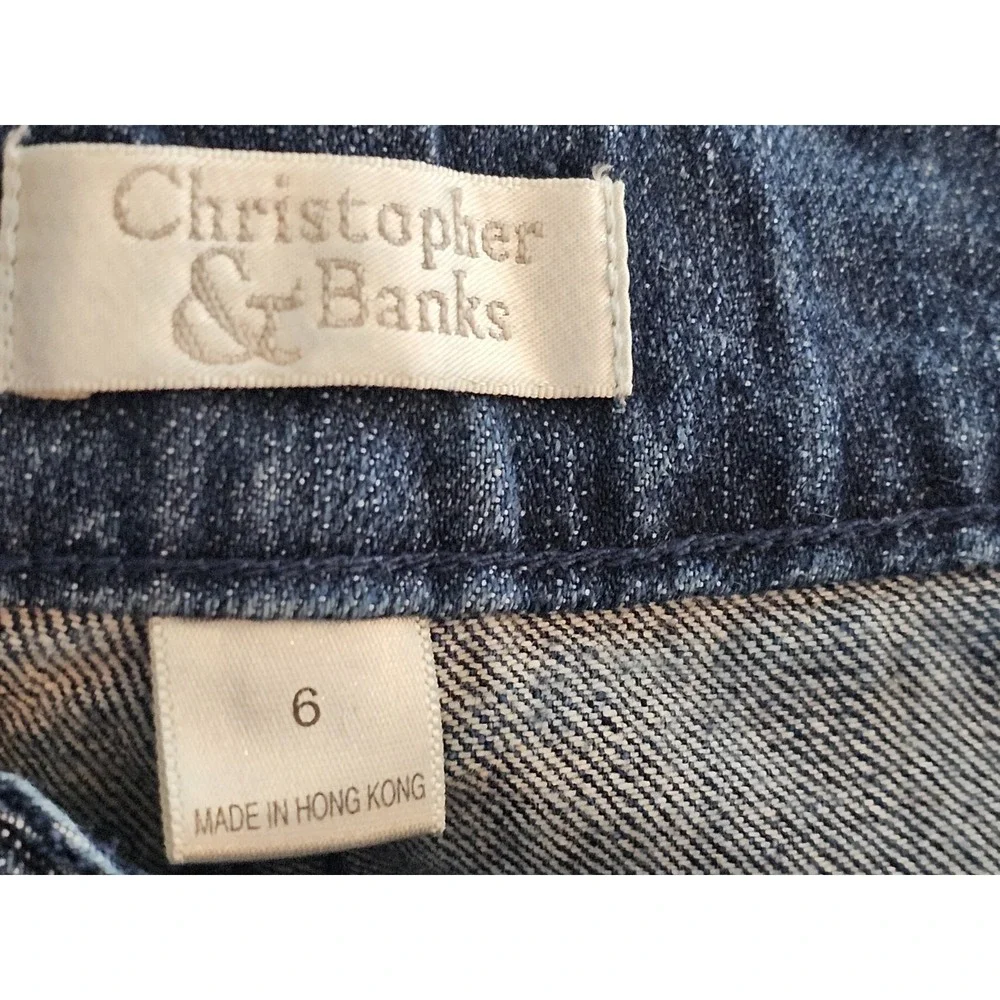 Christopher & Banks Women's Blue Embroidered Boot Cut Denim Jeans Size 6 28x31 - Picture 16 of 16